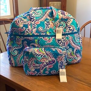 Vera Bradley Grand Traveler & Large Cosmetic Bags